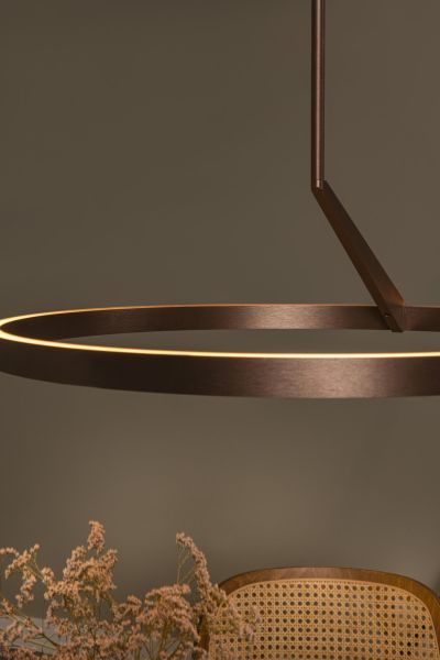 Lucide APPLAUSE - Pendant light - Ø 60 cm - LED Dim. - CCT - 1x32W 2700K/4000K - Hand Wave Sensor - Coffee - Premium